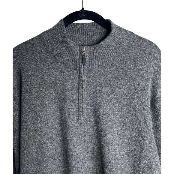 1-16 FORTE CASHMERE Men's Sweater Zip Henley Charcoal-Gray Size XXL - Picture 4 of 11